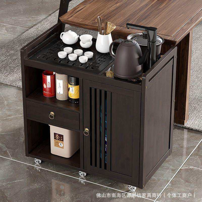 移动小茶桌家用茶台实木阳台茶车茶边几烧水壶一体茶水柜一件起批