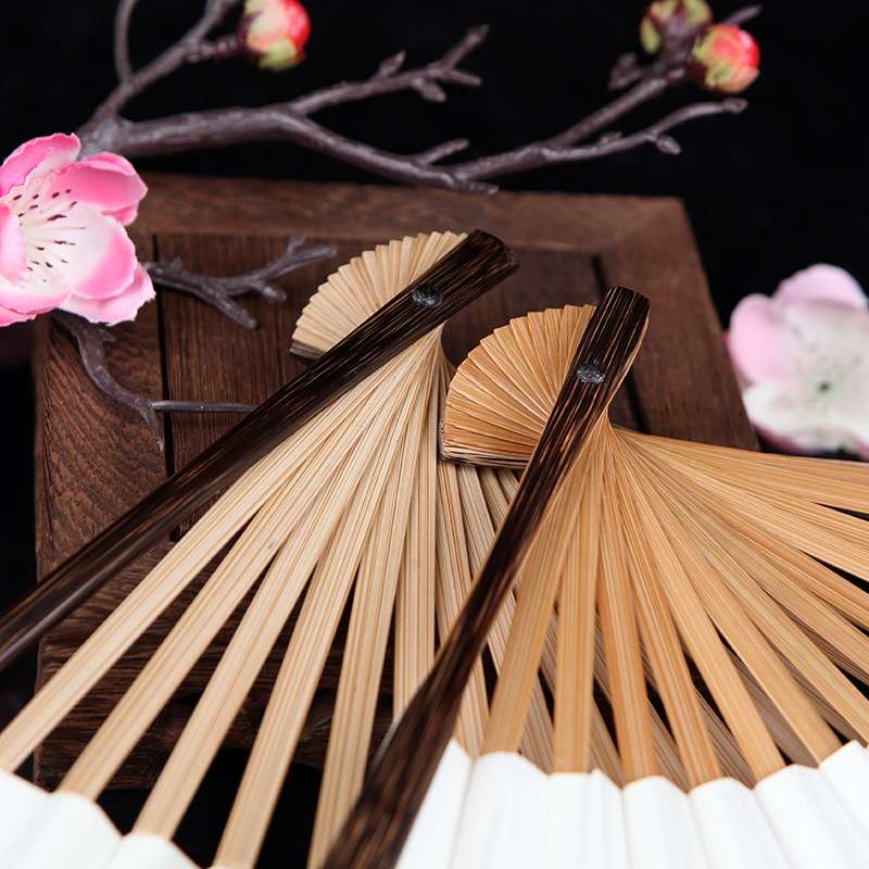 9.5寸18方金丝棕竹半棕扇子折扇文玩扇古风扇骨手工中国风宣纸扇