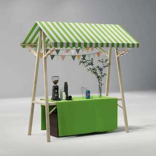 集市摊位木质展示架夜市摆摊活动棚户外促销台租市集商场折叠花车