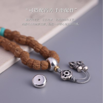 速发925银大肠隔珠三通实心配饰散珠斜切猪大肠腰珠配珠文玩串diy