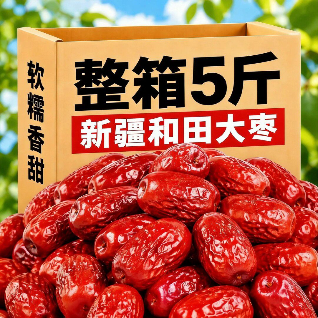 【整箱5斤批发】新疆和田大枣新品红枣零食煲汤送礼玉枣清甜绵密