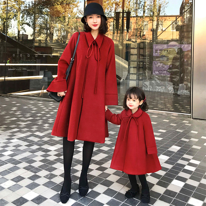 高端亲子装冬季洋气母女装红色外套时尚加厚保暖女童网红毛呢大衣,童装/婴儿装/亲子装,亲子装/亲子时装,淘宝优惠券,粉丝福利购,淘宝优惠卷