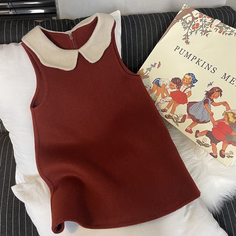 女童背心连衣裙秋冬洋气童装儿童红色过年服双面呢连衣裙保暖裙子,童装/婴儿装/亲子装,连衣裙,淘宝优惠券,粉丝福利购,淘宝优惠卷