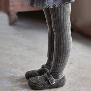 韩国女童打底裤冬款女宝宝加绒加厚保暖纯色连裤袜儿童连体裤冬天