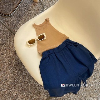 套装女童夏季24韩版童装洋气时髦针织背心休闲宽松短裤儿童两件套