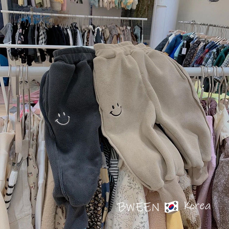 韩国童装儿童裤子2026春季洋气加厚保暖男女童笑脸卫裤束脚哈伦裤,童装/婴儿装/亲子装,裤子,淘宝优惠券,粉丝福利购,淘宝优惠卷