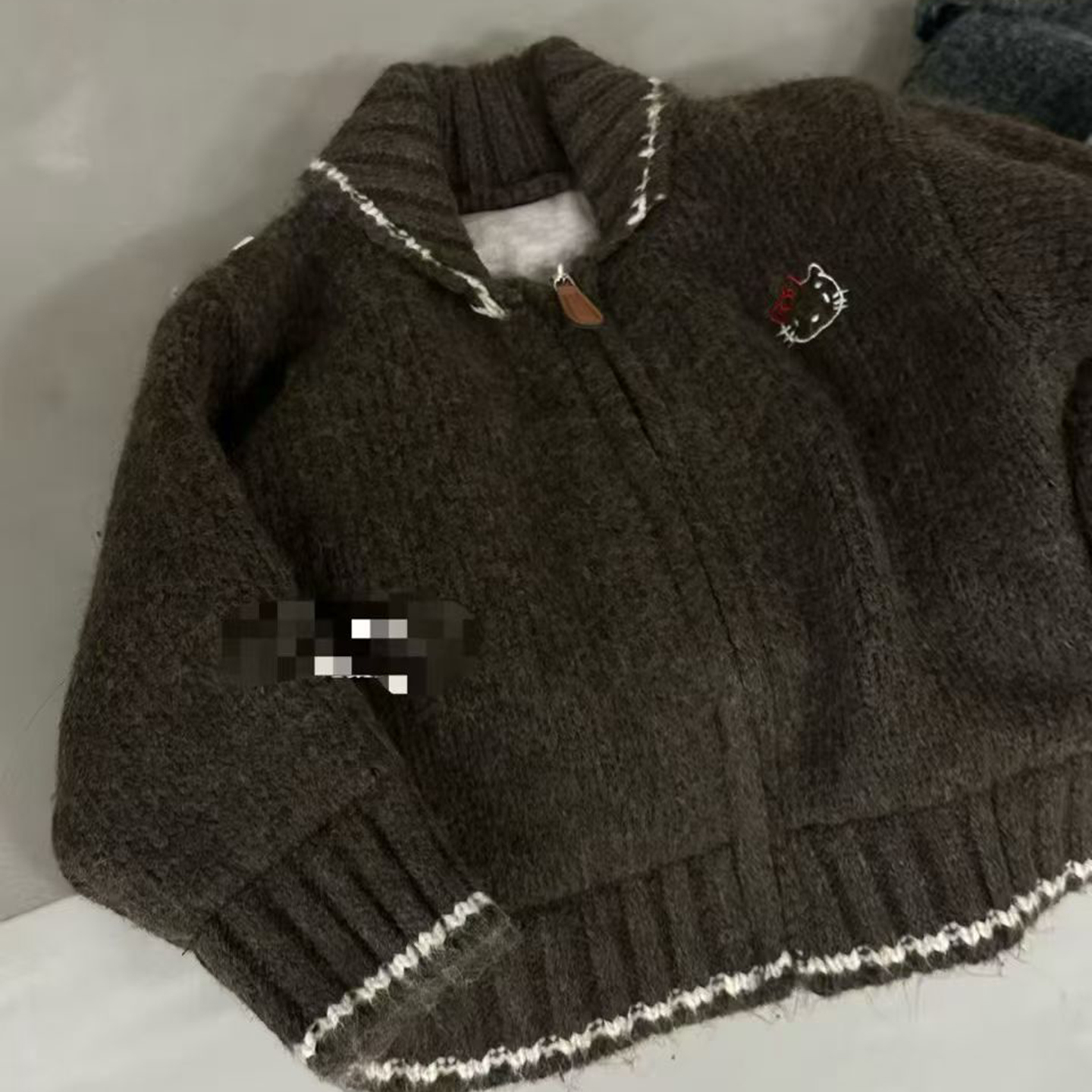 女童毛衣冬季2025新款洋气儿童韩版女宝宝时尚加厚保暖猫咪针织衫