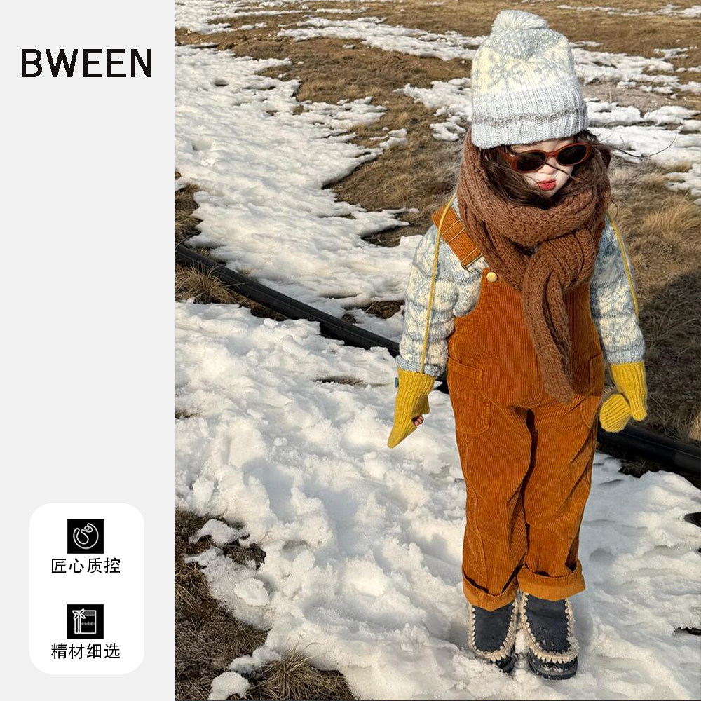 女童灯芯绒裤子冬季2025新款洋气儿童韩版女宝宝时尚保暖背带裤冬,童装/婴儿装/亲子装,裤子,淘宝优惠券,粉丝福利购,淘宝优惠卷