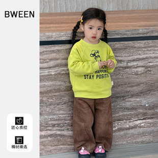 女童卫衣春季2026新款洋气宝宝卡通印花薄款圆领儿童宽松外套春款