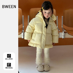 女童羽绒服冬季25新款洋气时尚女宝宝白鸭绒保暖儿童冬天连帽外套