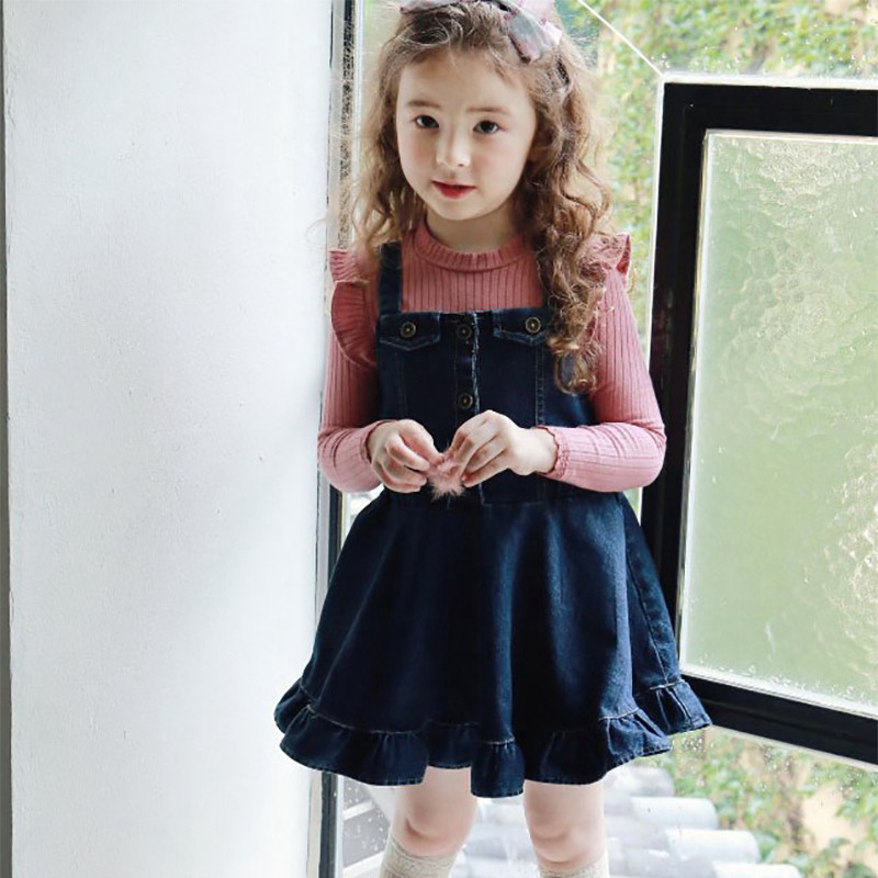 女童连衣裙2026春秋新款韩版童装儿童洋气宽松小女孩牛仔背带裙潮