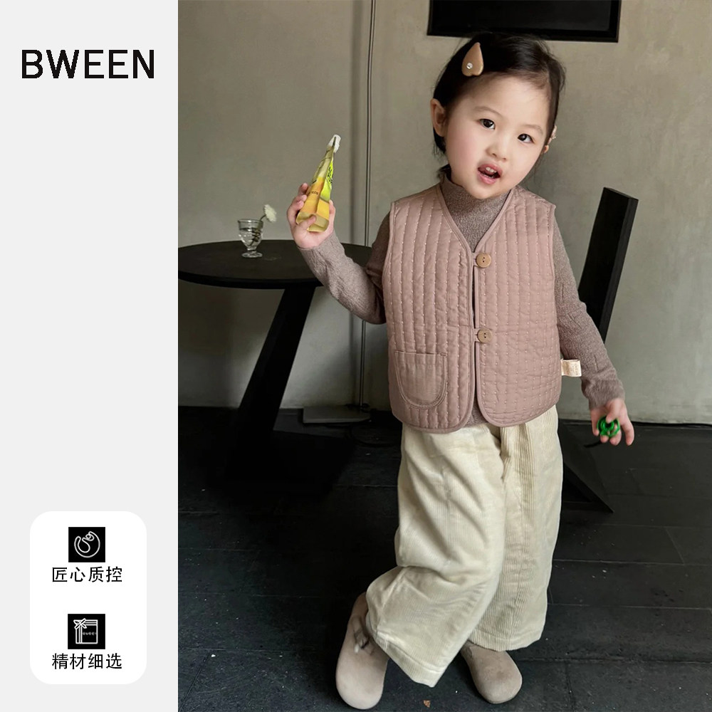 女童套装冬季2025新款洋气儿童宝宝夹棉马甲针织打底衫灯芯绒裤子,童装/婴儿装/亲子装,套装,淘宝优惠券,粉丝福利购,淘宝优惠卷