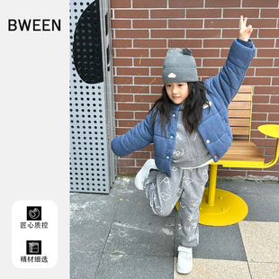 女童套装冬季ins风小女孩可爱百搭加绒连帽卫衣裤子夹棉外套冬天