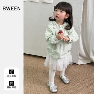 女童薄款外套春款2026新款洋气儿童韩版宝宝时尚休闲百搭连帽上衣