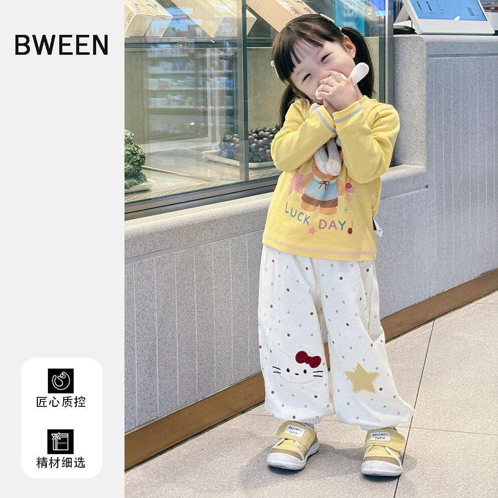 女童春季长袖t恤2026新款洋气儿童韩版宝宝时尚可爱卡通小熊上衣