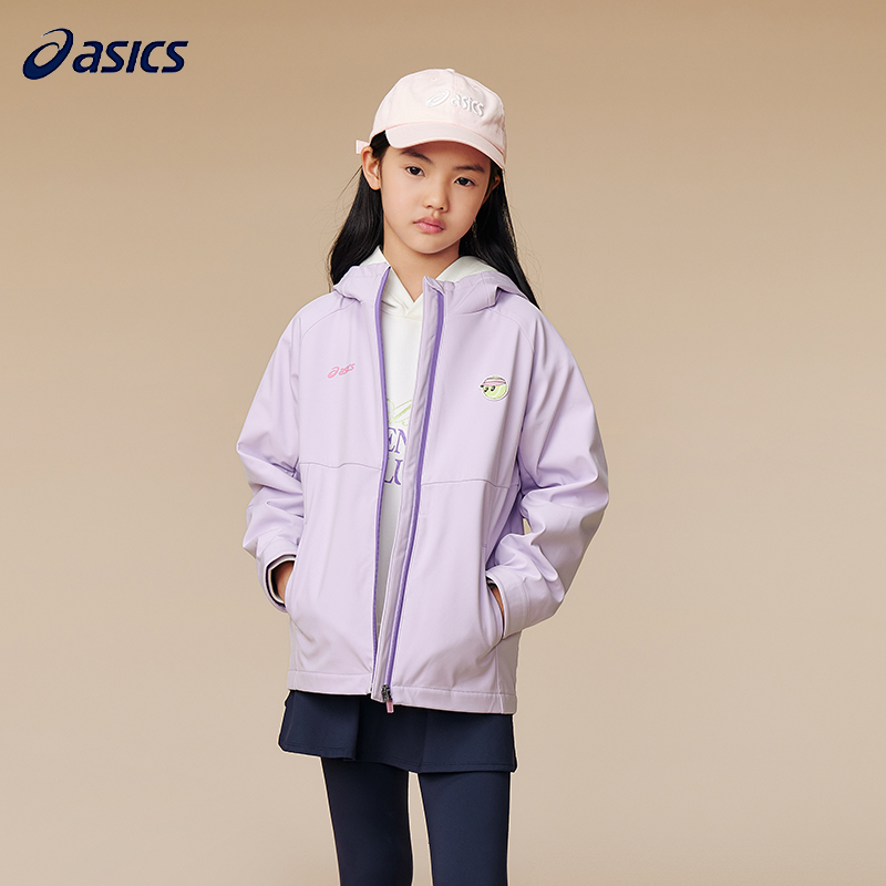 ASICS/亚瑟士儿童童装秋季三防软壳外套防风透湿运动休闲梭织便服