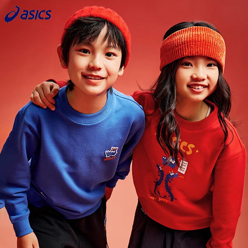 亚瑟士童装卫衣秋冬季针织上衣