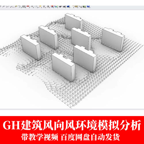 风向分析Grasshopper风环境模拟Eddy3d电池组源文件