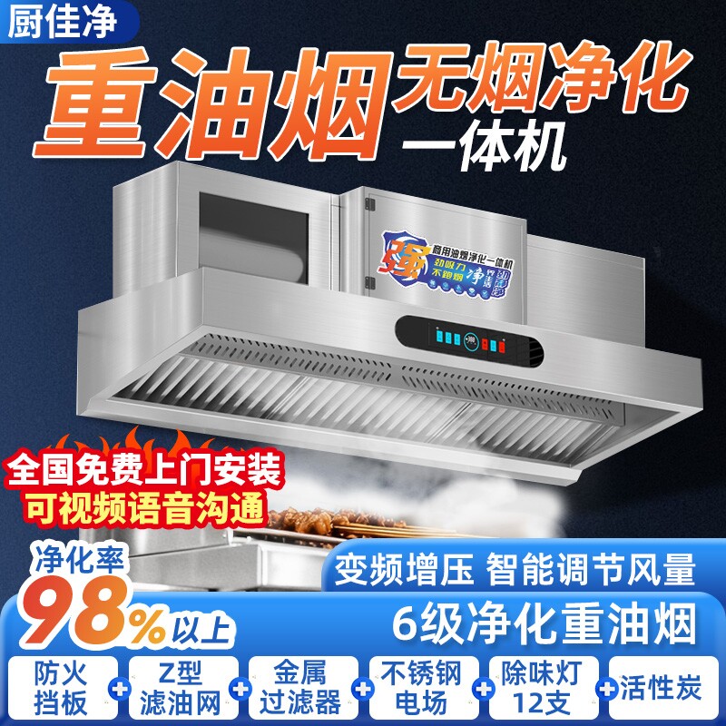 炭烤款重油烟商用净化一体机饭店餐饮大吸力低空无烟油烟净化器