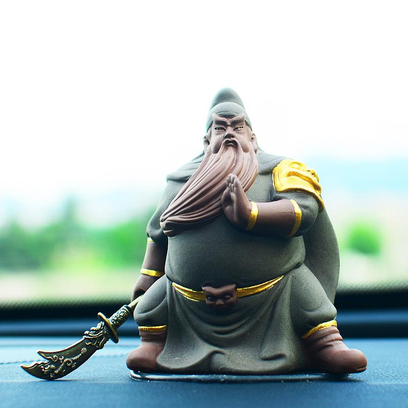 新款热卖创意个性紫砂可养关公茶宠小摆件招财平安装饰品摆设茶玩