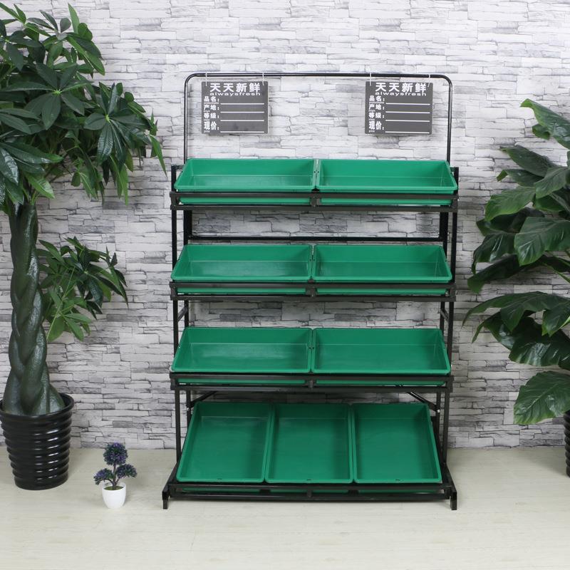 超市货架水果货架展示架子三层便利店果蔬架四层便利店蔬菜货架
