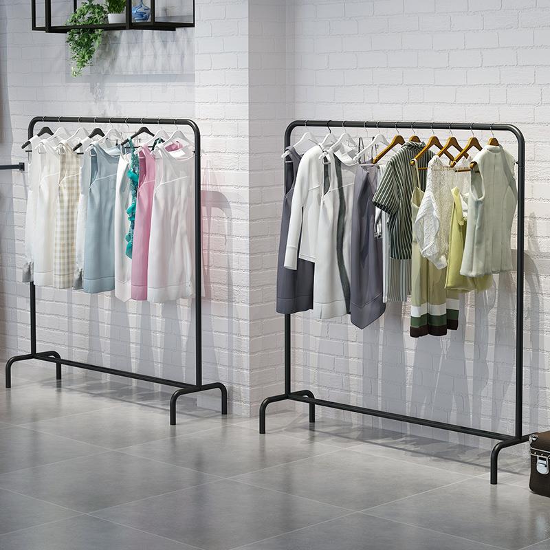 铁艺服装店展示架挂衣杆男女货架挂衣架落地式衣服架子中岛童装店
