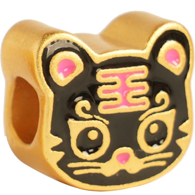 极速沙金虎头 手链dipy配件吊坠配珠串珠手串的珠子小配饰手工编