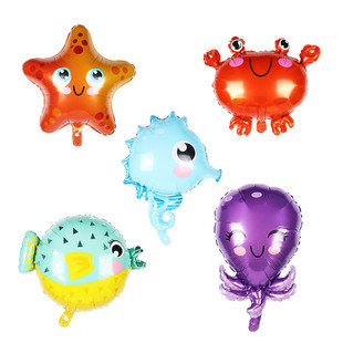 极速5pcs Fish Sea Animal Balloons StarfiKsh Sea horse Air Ba