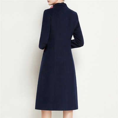 售楼处水吧前台工作服毛呢大衣女C珠宝店销售工装长款加厚羊毛正