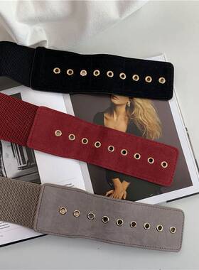 极速Women Belt Stch Wide Wvaist Belts Metal Buckle Leather S