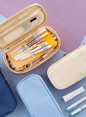 极速Canvas Large Capacity Pencil Case Splicing ColorX Pencil