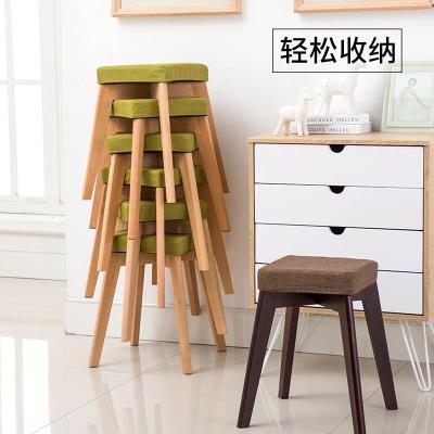 极速凳子家用实木餐凳创意小板凳北欧梳妆K化妆布艺方凳现代简约