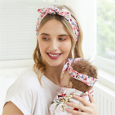 极速2Pcs/set Mom Baby HeadbandsB Leopard Print Bow Infant Pa