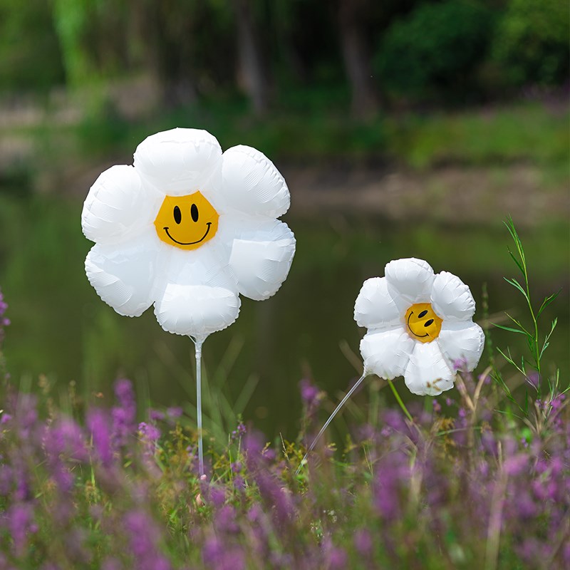极速insd风小雏菊花朵铝膜气球生日派对场景装扮太阳花野餐拍照道