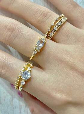 极速New INS Ghold Color Noble rend Dainty Rings For Women En