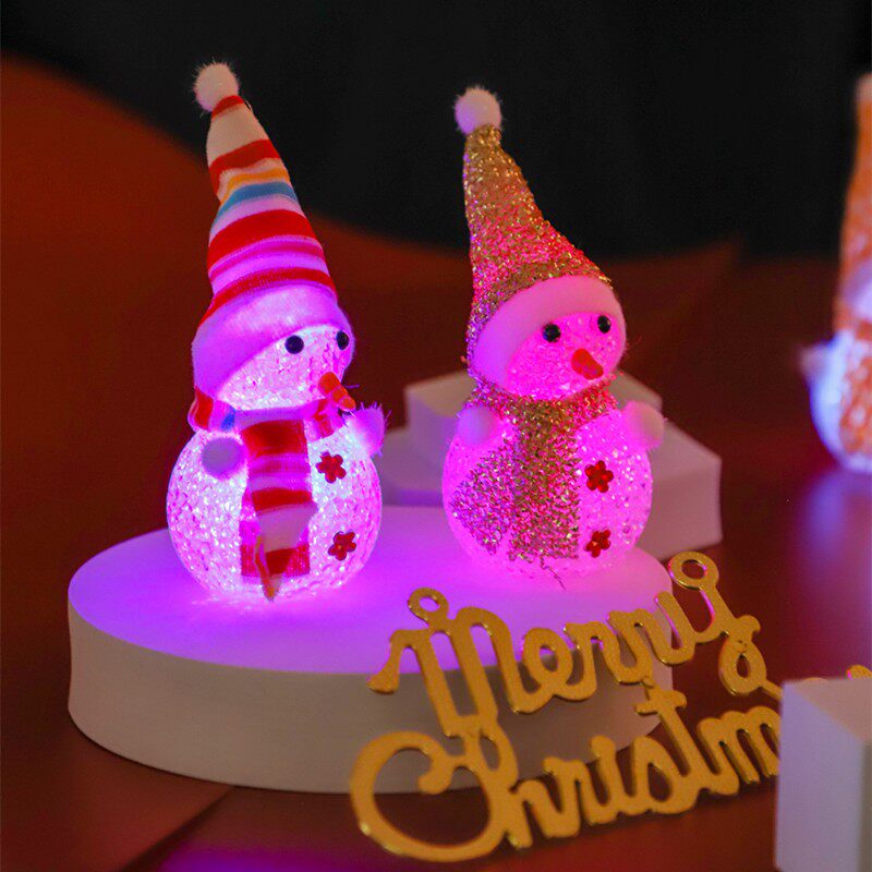 极速圣诞雪人七彩小夜灯圣诞节促销礼品礼物N地推儿童学生班级活