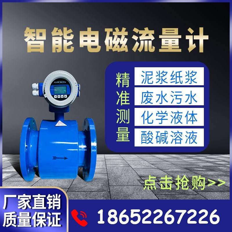 极速电磁流量计污水自来水酸碱溶液液E体数显管道式高精度感测器D