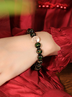 新品香灰琉璃手串水晶蜜蜡金镶玉A奢华匠心定制法物流通处原珠高