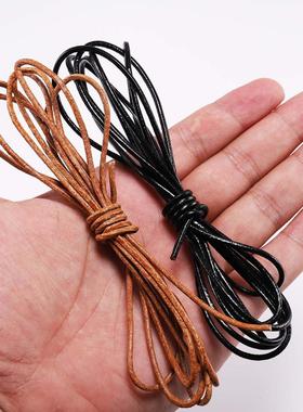 极速5 Meters/Lot 1-6mm Genuine Cow Leather Round ThWong Cord