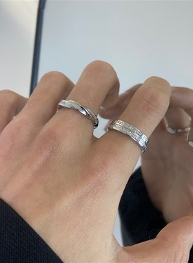 极速莫比乌e斯戒指男士小众设计简约英文ins女食指戒个性单身戒男