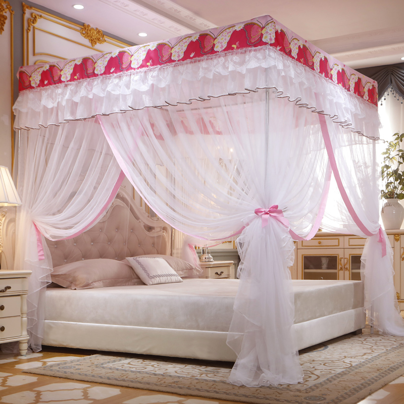 极速双层蚊c帐家用遮光床帘防尘顶一体式1.8m公主风床幔加密加厚