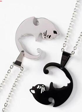 极速tching Couple Necklace SimpleD Friendship Gift Couple Je