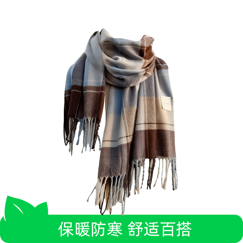 【芭芭农场】2025秋冬季围巾女氛围感格子韩系保暖加厚围脖围巾