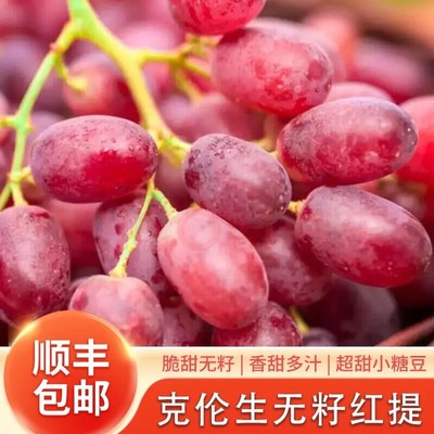 【顺丰包邮水果】正宗克伦生无籽红提脆甜红宝石葡萄新鲜孕妇水果