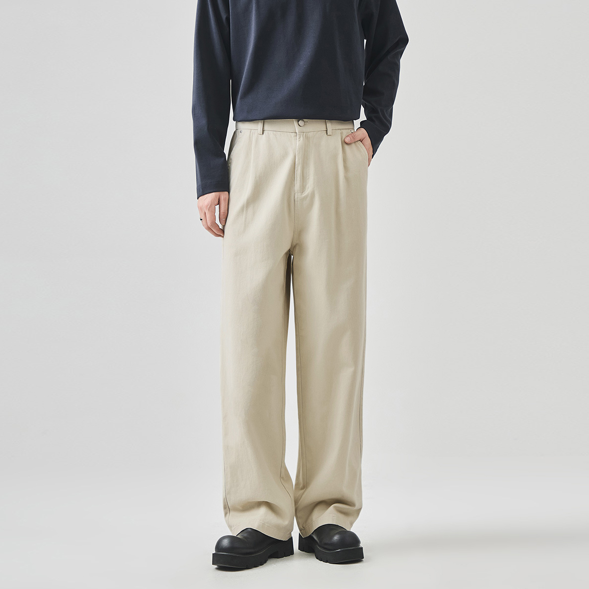 BEBEEROM纯棉透气简约休闲裤