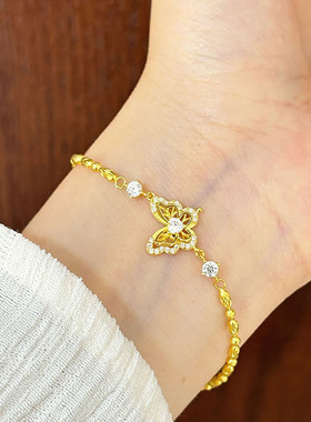 轻奢百搭镂空镶钻蝴蝶手链