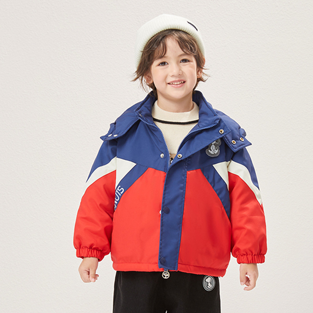 【清仓】史努比男童冬季棉服外套2024新款小童加厚棉袄儿童装棉衣