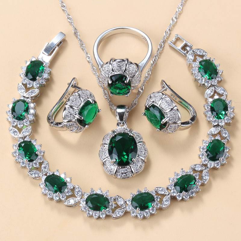 新品Bridal Necklace And Earrings Jewelry Sets For Women Fash