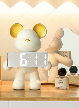 速发熊钟表客厅卧室闹钟关件玄摆家字台式数用钟表桌面装饰