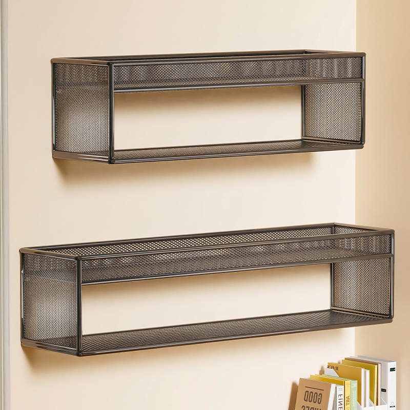 速发书架墙上置物架免打孔壁挂隔板墙卧客厅头面装饰壁室床墙收纳